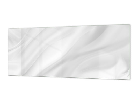 Tempered Glass magnetic and non magnetic splashback in wide-format: White silk