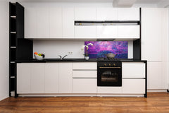 Tempered Glass magnetic and non magnetic splashback in wide-format: Digital painting in Vincent Van Gogh style