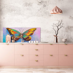 Tempered Glass magnetic and non magnetic splashback in wide-format: Buttefly high