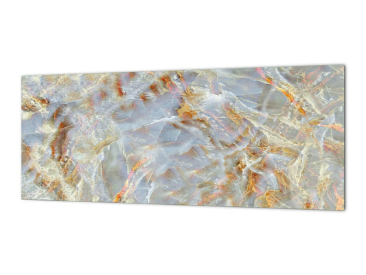 Glass backsplash w/ and w/o metal sheet backing with magnetic properties: Marble wall