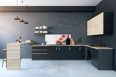 Glass backsplash w/ and w/o metal sheet backing with magnetic properties: Valentines day  decoration