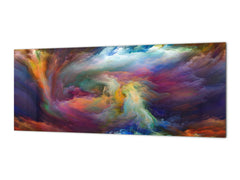 Glass kitchen panel with and w/o stainless steel back-coating: Visions of digital paint