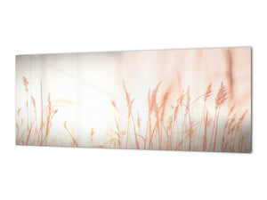 Glass kitchen panel with and w/o stainless steel back-coating: Artistic photography  flowers