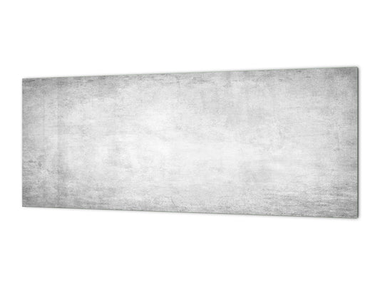 Glass kitchen panel with and w/o stainless steel back-coating: Cotton grunge gray