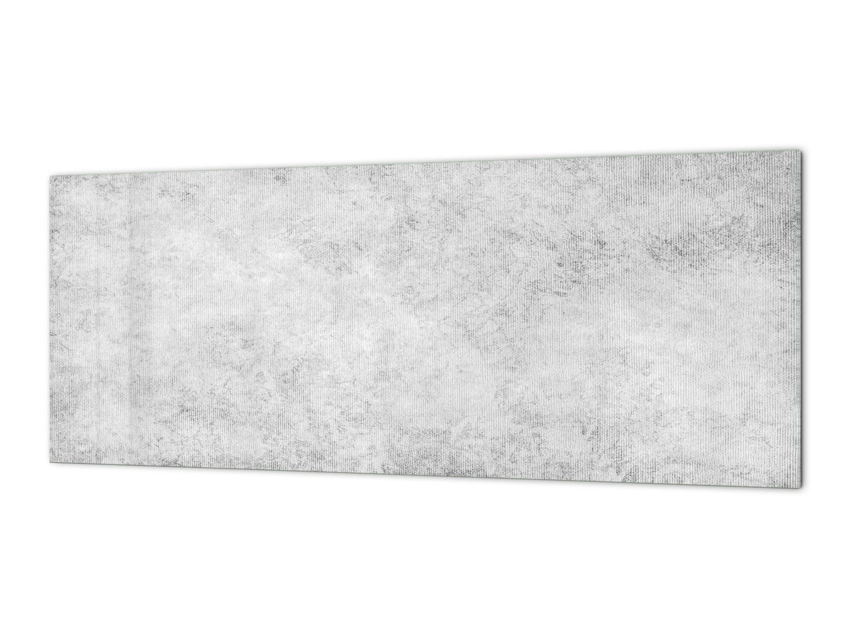 Glass kitchen panel with and w/o stainless steel back-coating: Artistic cotton grunge gray