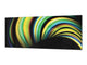 Glass backsplash w/ and w/o metal sheet backing with magnetic properties: Fluid color swirls