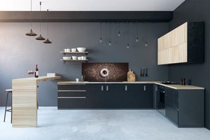 Large format horizontal backsplash - magnetic and non magnetic tempered glass: Coffee chalk  concept