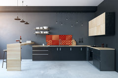 Large format horizontal backsplash - magnetic and non magnetic tempered glass: Golden Chinese paper