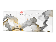 Large format horizontal backsplash - magnetic and non magnetic tempered glass: Artistic Mountain Images