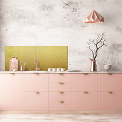 Toughened printed glass backsplash - Wideformat steel coated wall glass splashback: Gold glitter  texture