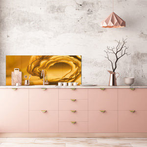 Wide format Wall panel with magnetic and non-magnetic metal sheet backing: Abstract composition with orange crepe