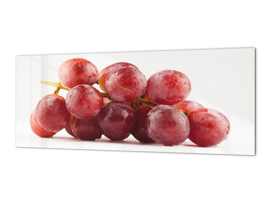 Wide format Wall panel with magnetic and non-magnetic metal sheet backing: Rose grapes with water-drops