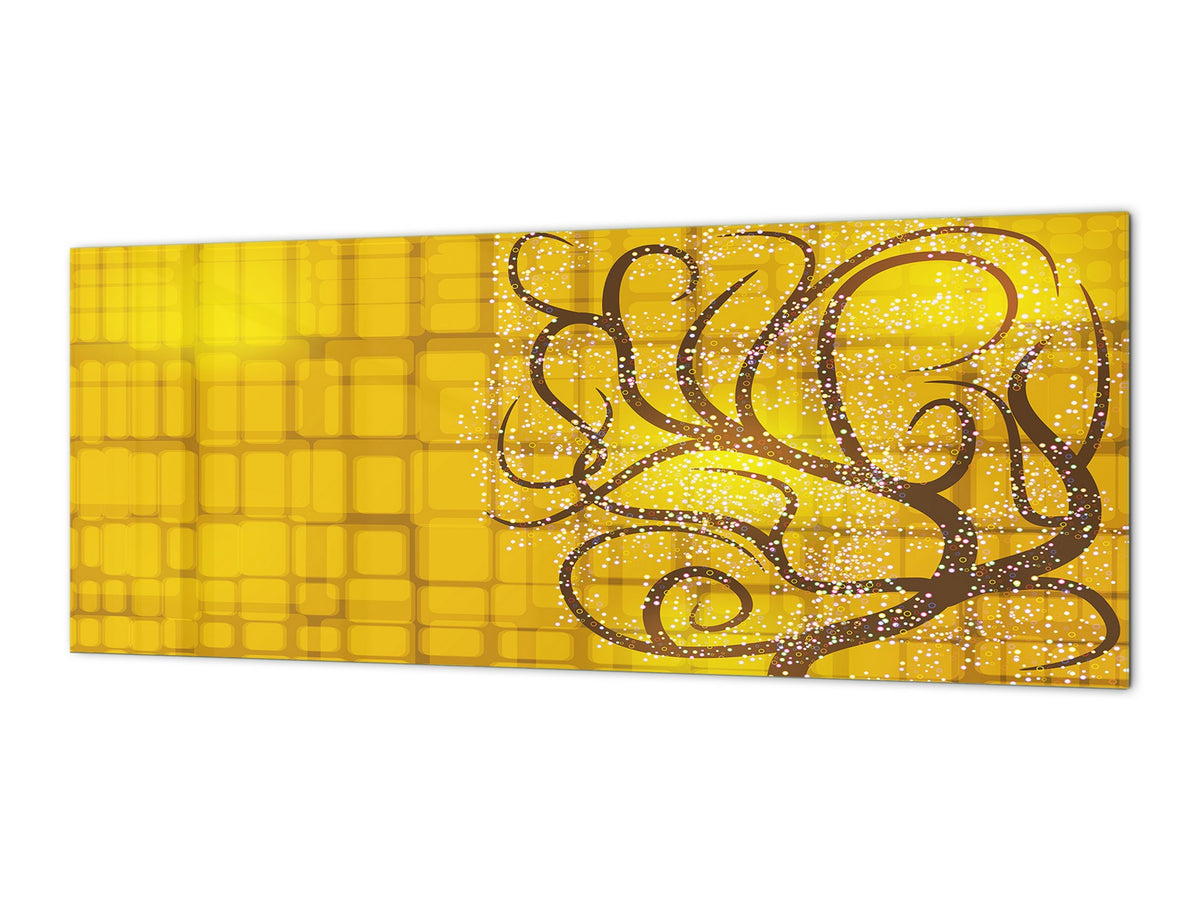 Wide format Wall panel with magnetic and non-magnetic metal sheet backing: Tree Weird