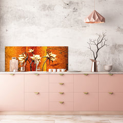 Wide format Wall panel with magnetic and non-magnetic metal sheet backing: Flower power