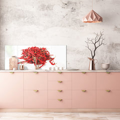 Wide format Wall panel with magnetic and non-magnetic metal sheet backing: Red hot chilli PEPPERs