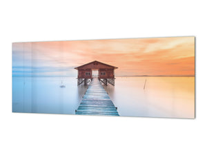 Wide format Wall panel with magnetic and non-magnetic metal sheet backing: House on the water - Nagalang, Labuan