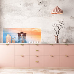 Wide format Wall panel with magnetic and non-magnetic metal sheet backing: House on the water - Nagalang, Labuan