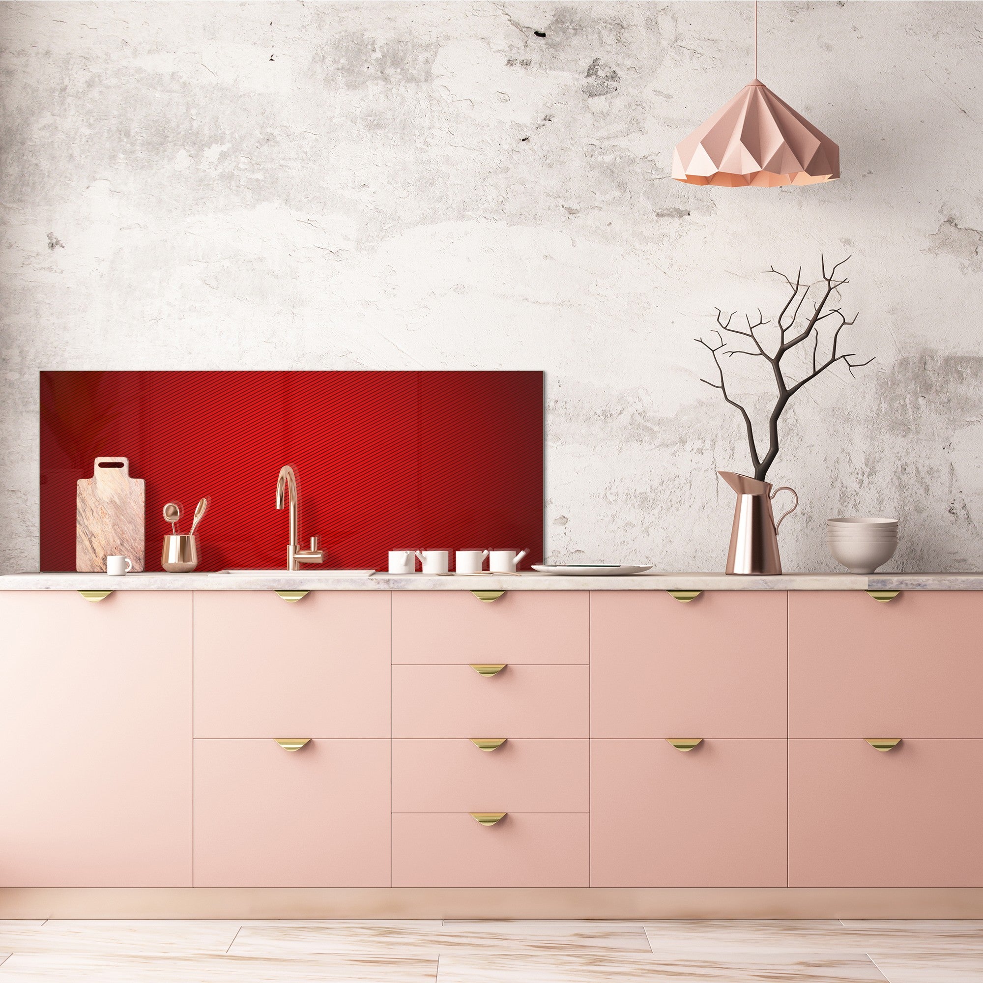 Tempered Glass magnetic and non magnetic splashback in wide-format: Red carpet background