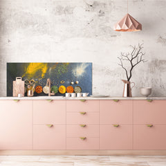Tempered Glass magnetic and non magnetic splashback in wide-format: Indian spices and herbs