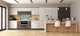 Contemporary glass kitchen panel - Wide format wall backsplash: Collage  of dandelions