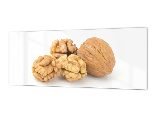 Contemporary glass kitchen panel - Wide format wall backsplash: Walnut brains