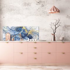 Contemporary glass kitchen panel - Wide format wall backsplash: Futuristic dynamic background