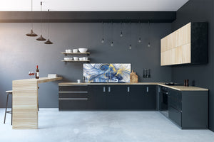 Contemporary glass kitchen panel - Wide format wall backsplash: Futuristic dynamic background