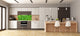 Tempered Glass magnetic and non magnetic splashback in wide-format: Green leaves wall