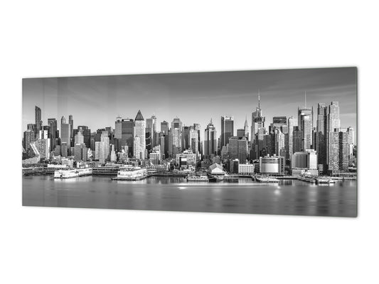 Tempered Glass magnetic and non magnetic splashback in wide-format: New York landscape