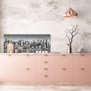 Tempered Glass magnetic and non magnetic splashback in wide-format: New York landscape