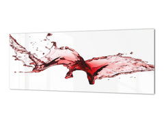 Tempered Glass magnetic and non magnetic splashback in wide-format: Red wine closeup