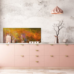 Tempered Glass magnetic and non magnetic splashback in wide-format: Abstract grundge painting 2
