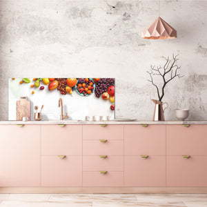Tempered Glass magnetic and non magnetic splashback in wide-format: Fresh fruits for the wall
