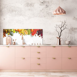 Tempered Glass magnetic and non magnetic splashback in wide-format: Fresh fruits for the wall 2