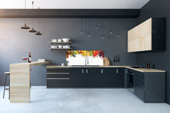 Tempered Glass magnetic and non magnetic splashback in wide-format: Fresh fruits for the wall 2