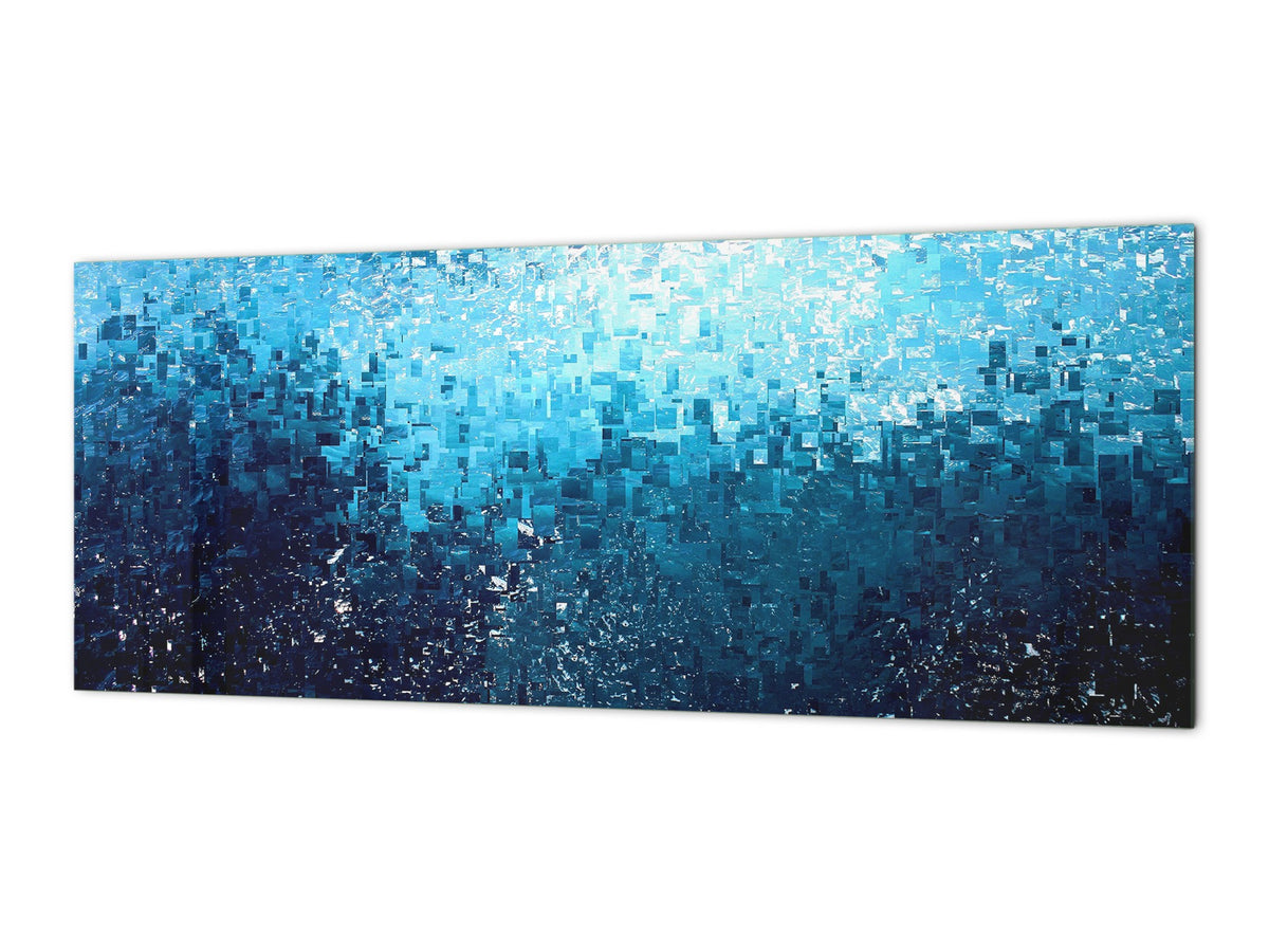 Glass backsplash w/ and w/o metal sheet backing with magnetic properties: Tribute to Pollock - expressionism