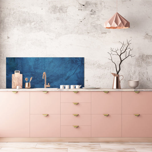 Large format horizontal backsplash - magnetic and non magnetic tempered glass:Blue Grunge luxury