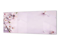 Large format horizontal backsplash - magnetic and non magnetic tempered glass: Fresh rose flowers