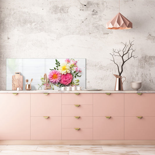 Wide format Wall panel with magnetic and non-magnetic metal sheet backing: Holiday flower buquet