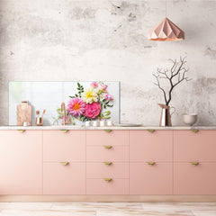 Wide format Wall panel with magnetic and non-magnetic metal sheet backing: Holiday flower buquet