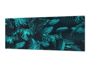 Wide format Wall panel with magnetic and non-magnetic metal sheet backing: Tropical exotic leaves