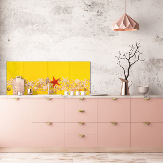 Panel de pared de gran formato con soporte de chapa metálica magnética y no magnética: Conchas y estrellas de mar 