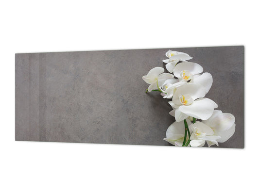 Wide format Wall panel with magnetic and non-magnetic metal sheet backing: White orchid 18closeup