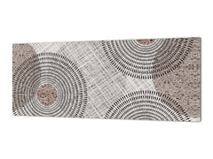 Wide format Wall panel with magnetic and non-magnetic metal sheet backing: Cloth circular texture