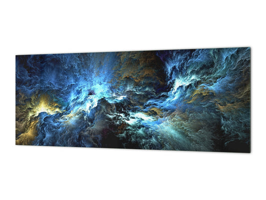 Toughened printed glass backsplash - Wide format steel coated wall glass backsplash: Fancy colors painting