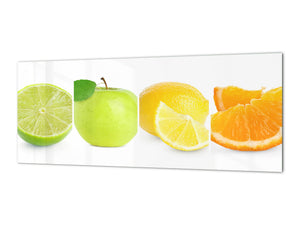 Tempered Glass magnetic and non magnetic splash-back in wide-format: Collage of mixed color fruits 3