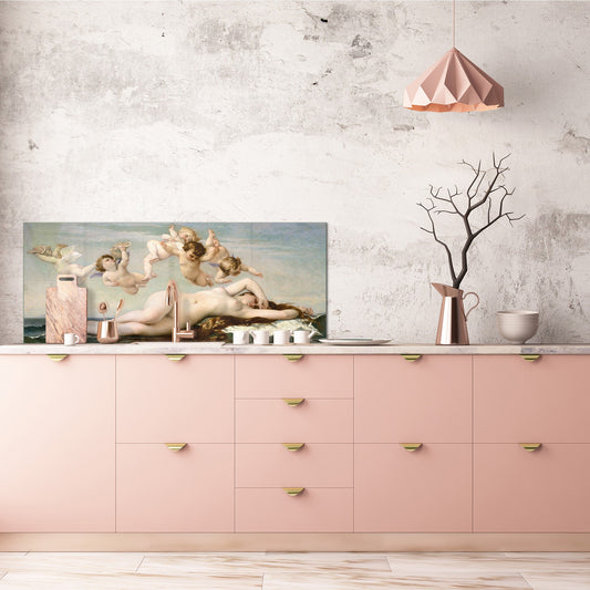 Tempered Glass magnetic and non magnetic splash-back in wide-format: THE BIRTH OF VENUS by Alexandre Cabanel