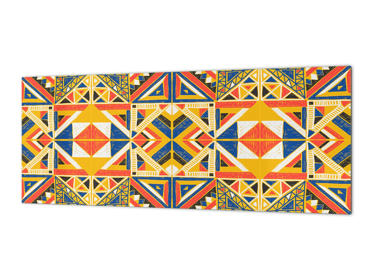 Tempered Glass magnetic and non magnetic splash-back in wide-format: African design texture