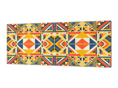 Tempered Glass magnetic and non magnetic splash-back in wide-format: African design texture