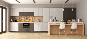 Tempered Glass magnetic and non magnetic splash-back in wide-format: African design texture